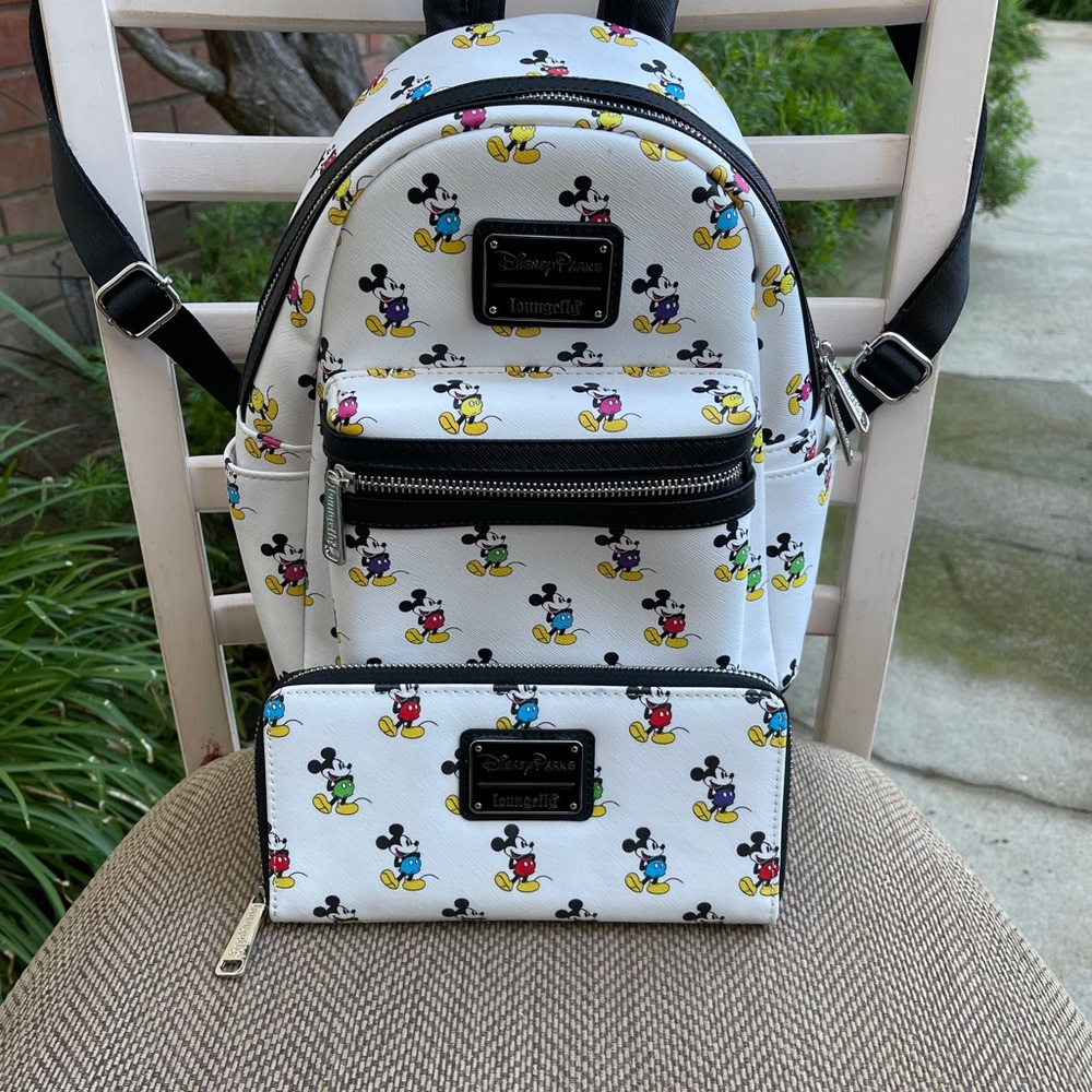 Disney lounge backpack and wallet. Mickey themed